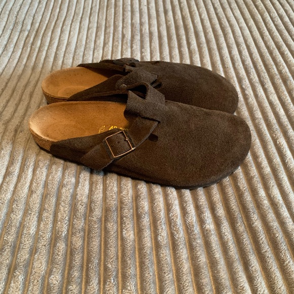 Birkenstock Boston Dark Brown Suede Clogs EU 42 Unisex L11 M9 - Picture 2 of 10
